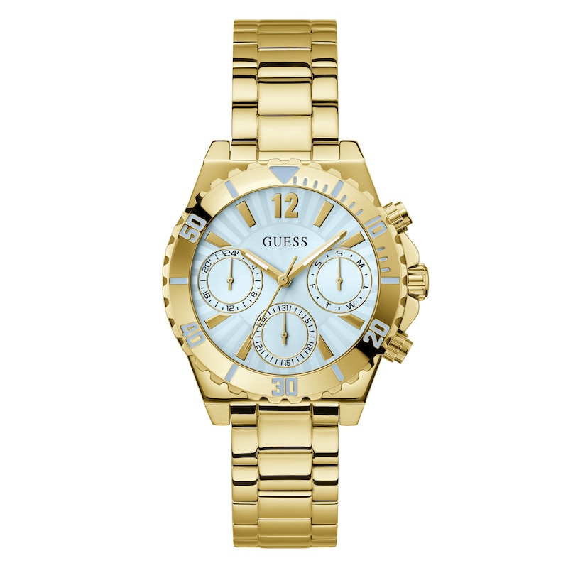 Guess Ladies' Blue Dial Gold Tone Stainless Steel Bracelet Watch