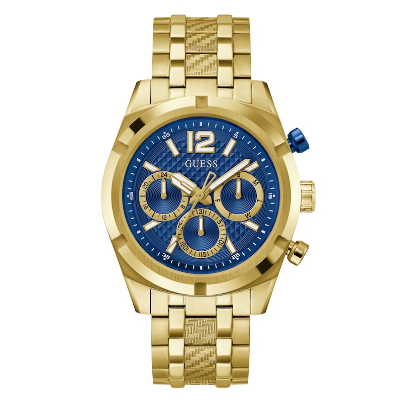 Main Image 1 of Guess Men's Blue Chronograph Dial Gold Tone Bracelet Watch