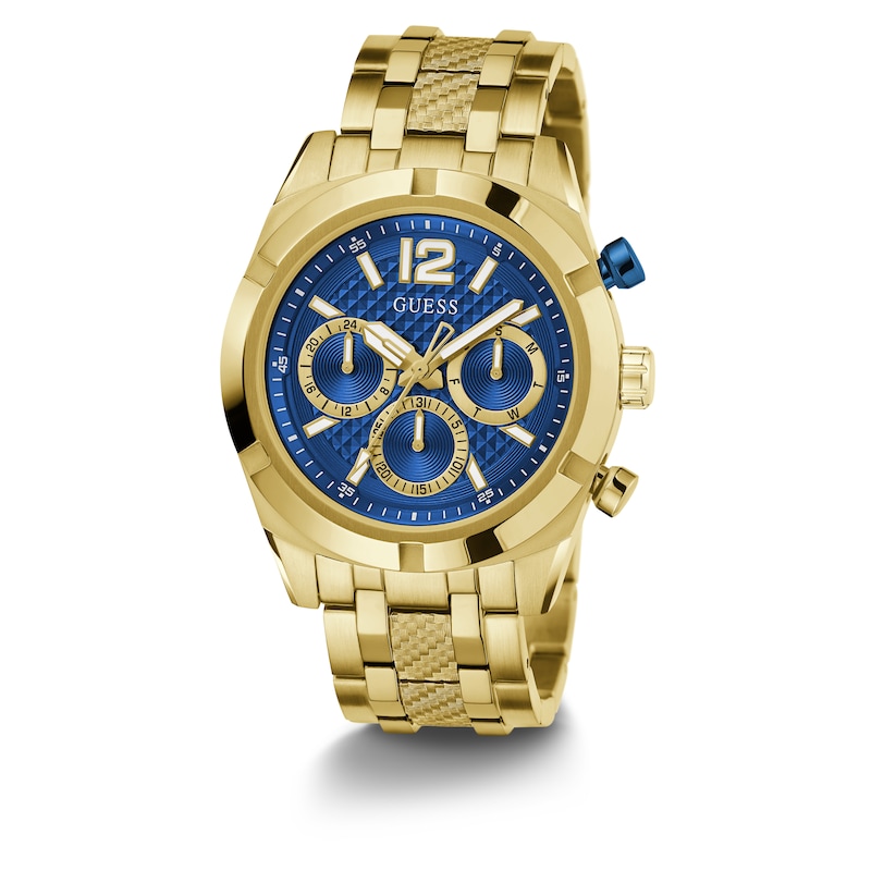 Main Image 5 of Guess Men's Blue Chronograph Dial Gold Tone Bracelet Watch