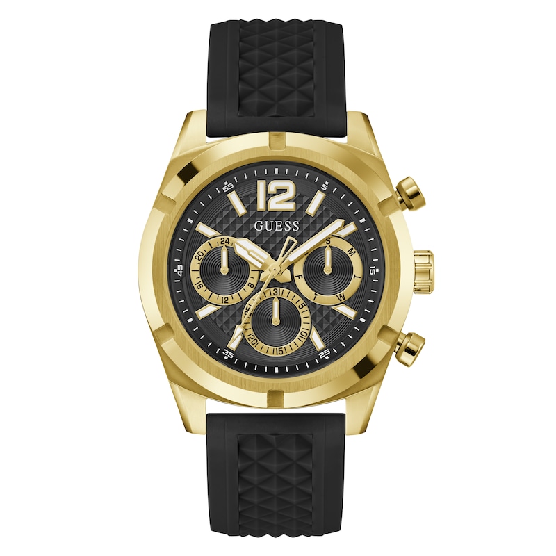 Main Image 1 of Guess Men's Chronograph Dial Black Silicone Strap Watch