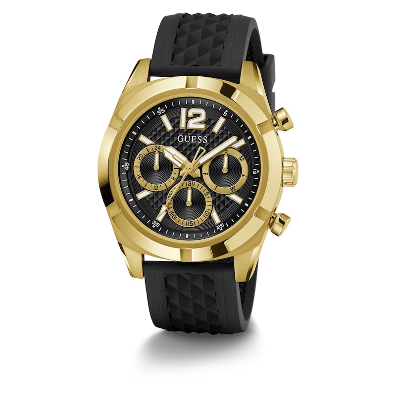 Main Image 5 of Guess Men's Chronograph Dial Black Silicone Strap Watch