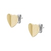 Thumbnail Image 2 of Fossil Harlow Ladies' Linear Texture Heart Gold Tone Stud Earrings