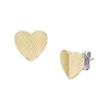 Thumbnail Image 3 of Fossil Harlow Ladies' Linear Texture Heart Gold Tone Stud Earrings