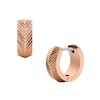 Thumbnail Image 2 of Fossil Harlow Ladies' Rose Gold Tone Linear Texture Hoop Earrings