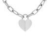 Thumbnail Image 1 of Fossil Harlow Ladies' Linear Texture Heart Stainless Steel Pendant Necklace