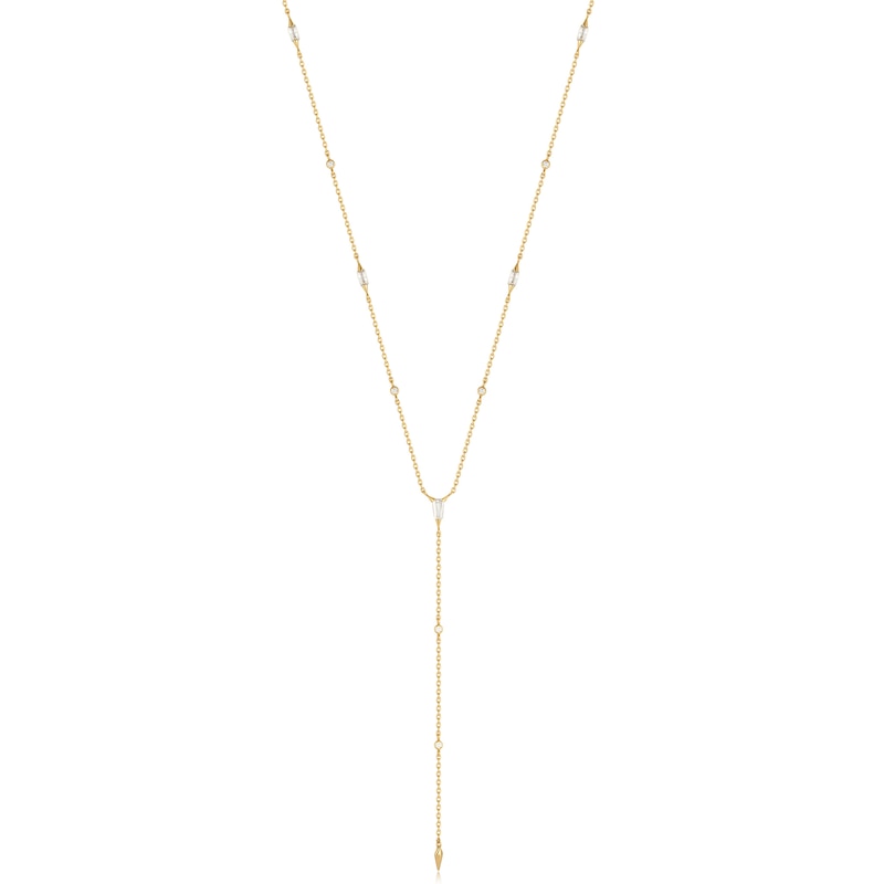 Anie Haie 14ct Gold Plated Sparkle Point Lariat Necklace