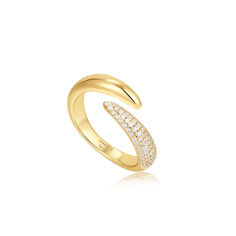 Anie Haie 14ct Gold Plated Cubic Zirconia Sparkle Wrap Adjustable Ring