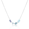 Thumbnail Image 1 of 9ct White Gold Cleo Blue Multi Gem Multi Shape Necklace