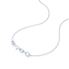 Thumbnail Image 2 of 9ct White Gold Cleo Blue Multi Gem Multi Shape Necklace