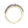 Thumbnail Image 3 of 9ct Yellow Gold Lola Blue Iolite Pavé Set Cluster Eternity Ring