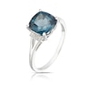 Thumbnail Image 1 of 9ct White Gold Bella London Blue Topaz & Diamond Ring
