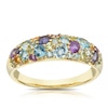 Thumbnail Image 1 of 9ct Yellow Gold Iris Blue & Purple Multi Stone Cluster Ring