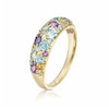 Thumbnail Image 2 of 9ct Yellow Gold Iris Blue & Purple Multi Stone Cluster Ring