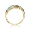 Thumbnail Image 3 of 9ct Yellow Gold Iris Blue & Purple Multi Stone Cluster Ring