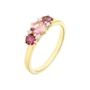 Thumbnail Image 2 of 9ct Yellow Gold Willa Tourmaline, Rhodolite Garnet & Diamond Trilogy Ring