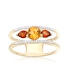 Thumbnail Image 1 of 9ct Yellow Gold Cara Diamond & Citrine Wide Ring