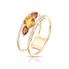 Thumbnail Image 2 of 9ct Yellow Gold Cara Diamond & Citrine Wide Ring