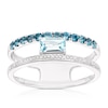Thumbnail Image 0 of 9ct White Gold Lucy London Blue Topaz & Diamond Open Ring