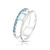Thumbnail Image 1 of 9ct White Gold Lucy London Blue Topaz & Diamond Open Ring
