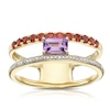 Thumbnail Image 1 of 9ct Yellow Gold Lucy Amethyst, Garnet & Diamond Open Ring