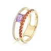 Thumbnail Image 2 of 9ct Yellow Gold Lucy Amethyst, Garnet & Diamond Open Ring