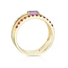 Thumbnail Image 3 of 9ct Yellow Gold Lucy Amethyst, Garnet & Diamond Open Ring