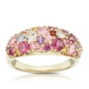 Thumbnail Image 0 of 9ct Yellow Gold Iris Pink & Purple Multi Stone Cluster Ring