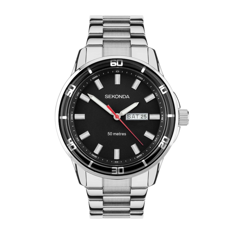 Main Image 1 of Sekonda Classic Men's Black Dial Stainless Steel Bracelet Watch