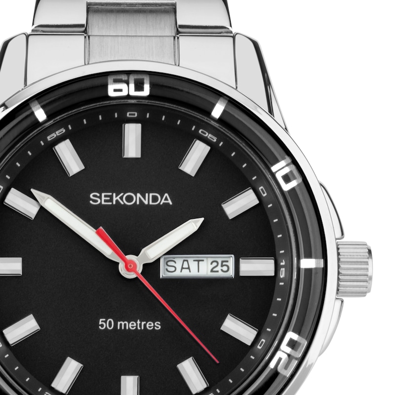 Main Image 2 of Sekonda Classic Men's Black Dial Stainless Steel Bracelet Watch