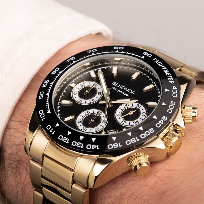 Main Image 3 of Sekonda Circuit Chronograph Men's Gold Tone Stainless Steel Bracelet Watch