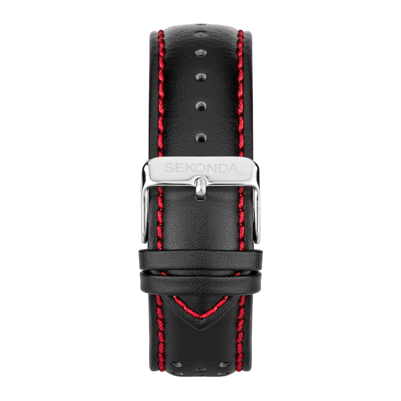 Sekonda Chronograph Men's Black Leather Strap Watch