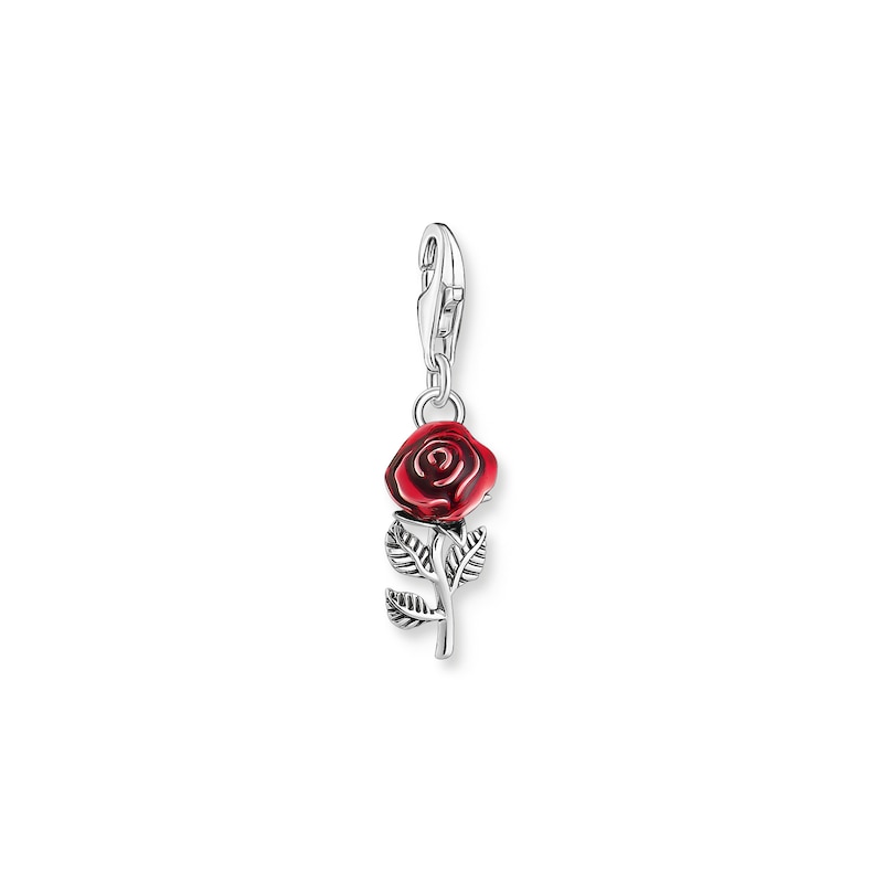 Main Image 1 of Thomas Sabo Sterling Silver Red Enamel Rose Charm