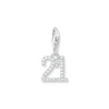 Thumbnail Image 1 of Thomas Sabo Sterling Silver CZ Number '21' Charm