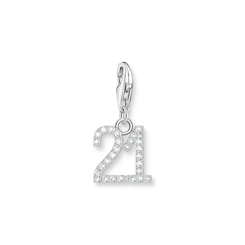 Main Image 1 of Thomas Sabo Sterling Silver CZ Number '21' Charm