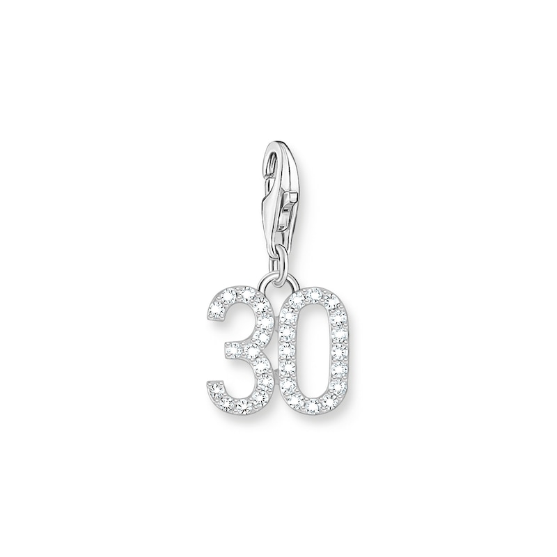 Main Image 1 of Thomas Sabo Sterling Silver CZ Number '30' Charm