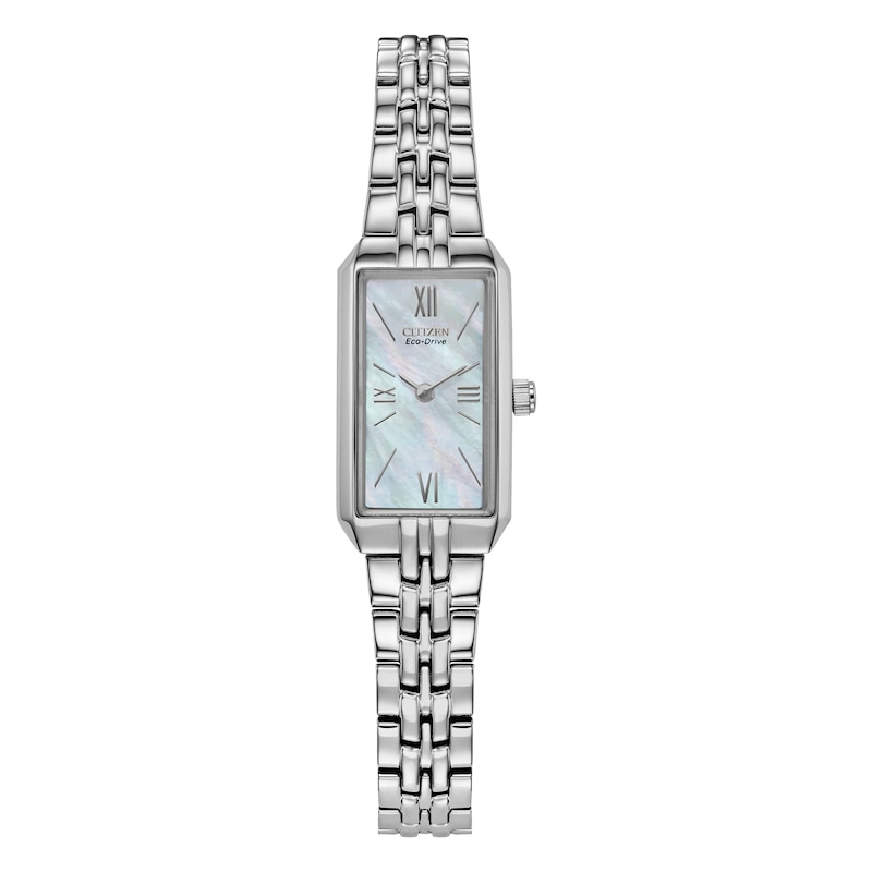 Main Image 1 of Citizen Eco-Drive Ladies' Blue MOP Rectangle Dial Stainless Steel Bracelet Watch