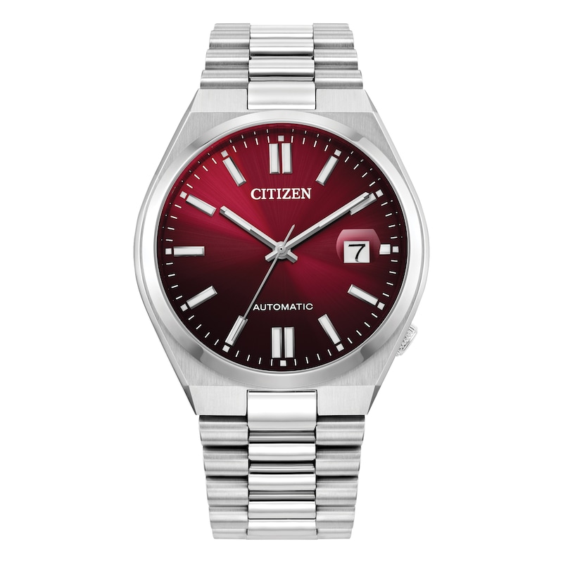 Citizen Automatic Tsuyosa Red Dial Stainless Steel Bracelet Watch