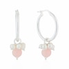 Thumbnail Image 0 of Sterling Silver Freshwater Pearl & Pink Agate Cluster Drop Earrings