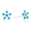 Thumbnail Image 0 of Sterling Silver Flower Turquoise Coloured Stud Earrings