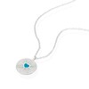 Thumbnail Image 2 of Sterling Silver Sunburst Disc & Turquoise Coloured Heart Pendant 16+2 Inch Necklace