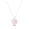 Thumbnail Image 0 of Sterling Silver Rose Quartz 3D Heart Pendant 16+2 Inch Necklace