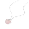 Thumbnail Image 1 of Sterling Silver Rose Quartz 3D Heart Pendant 16+2 Inch Necklace