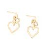 Thumbnail Image 1 of Sterling Silver & 18ct Yellow Gold Plated Vermeil Open Heart Drop Earrings