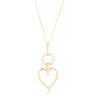 Thumbnail Image 0 of Sterling Silver & 18ct Yellow Gold Plated Vermeil Open Heart Drop Pendant 16+2 Inch Necklace