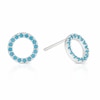 Thumbnail Image 1 of Sterling Silver Turquoise Colour Crystal Circle Stud Earrings