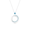 Thumbnail Image 0 of Sterling Silver Turquoise Colour Crystal Interlocking Circle Pendant 16+2 Inch Necklace