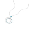 Thumbnail Image 1 of Sterling Silver Turquoise Colour Crystal Interlocking Circle Pendant 16+2 Inch Necklace