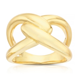 Sterling Silver & 18ct Yellow Gold Plated Vermeil Twist Ring (Size L)