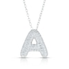 Thumbnail Image 1 of Sterling Silver Cubic Zirconia 'A' Bubble Initial Necklace