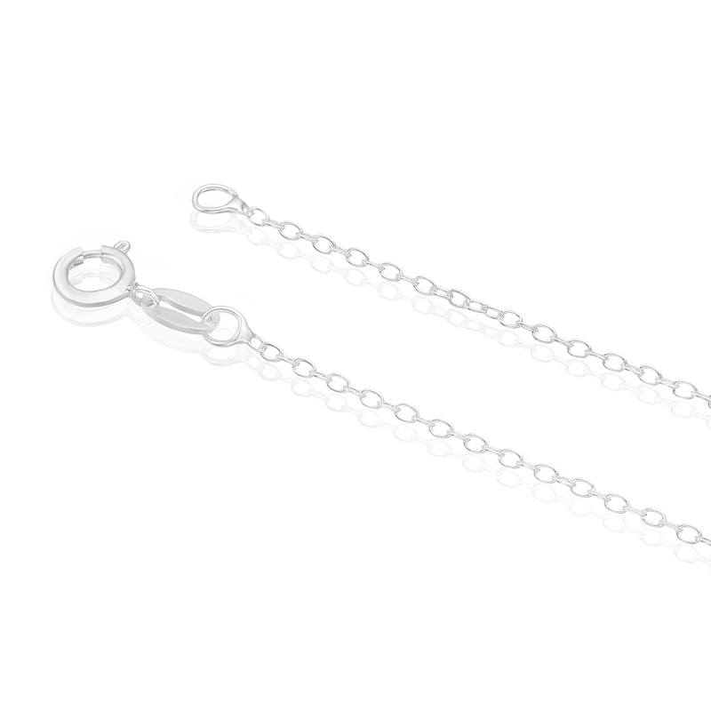 Main Image 3 of Sterling Silver Cubic Zirconia 'A' Bubble Initial Necklace